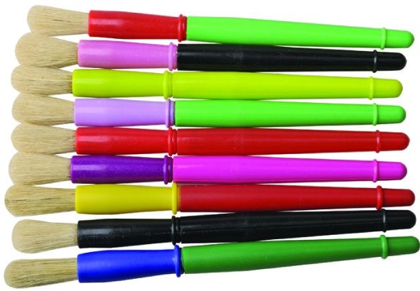9개의 색깔 플라스틱 손잡이 페인트 붓, 유효한 다채로운 수채화 물감 페인트 붓 고정되는 OEM